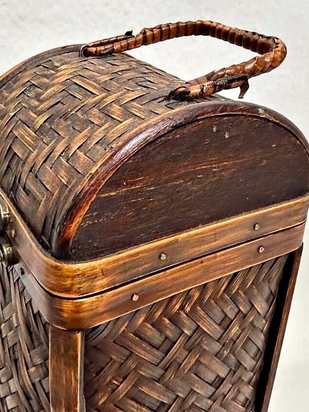 Woven Bamboo Storage Basket Brown